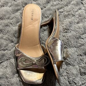 Torrid Silver Embellished Mules